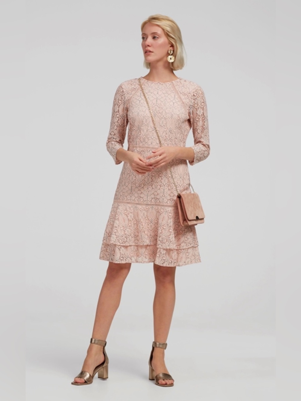 Ralph Lauren Blush Pink Lace dress Size 2 NWOT
